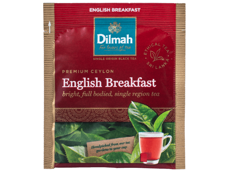 A bag of Dilmah english breakfast tea