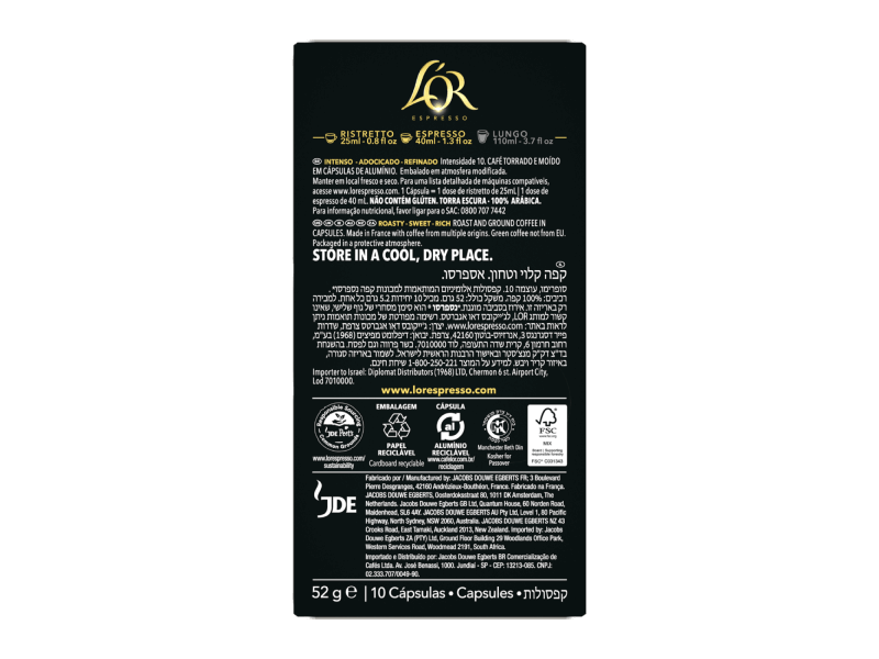 A pack of NCC capsules LOR Espresso Supremo 10pack