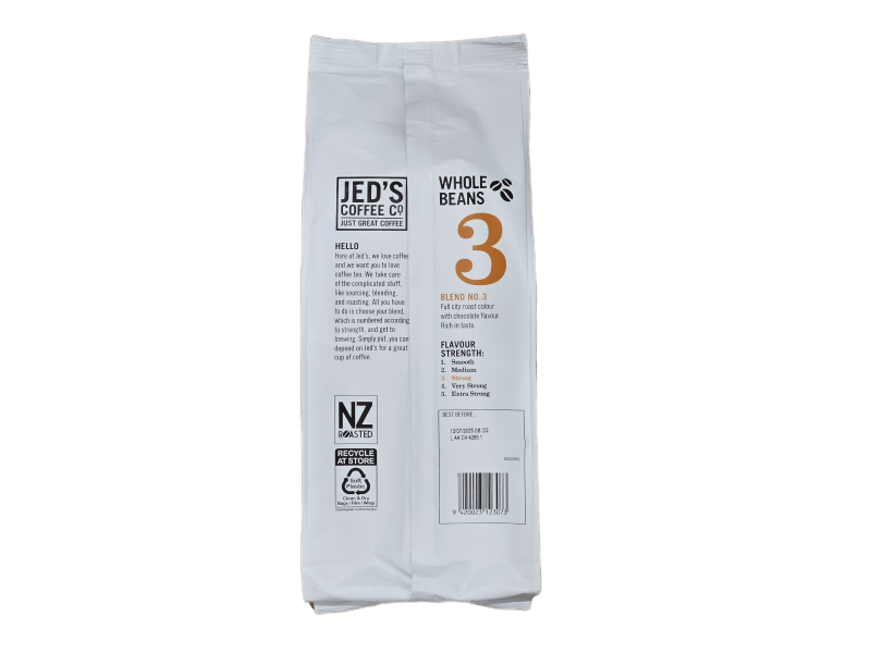 Jed's Coffee Co. No. 3 Strong Coffee Beans 1kg 1671999