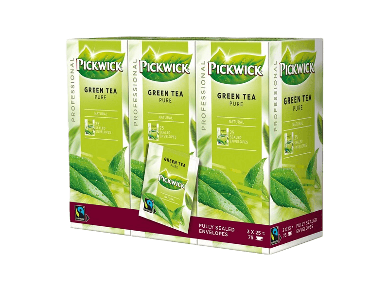 pickwick green tea pure tea box with 75 fairtrade envelopes