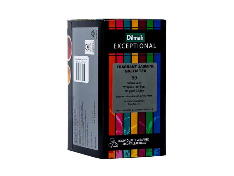 Dilmah Exceptional Jasmine Green Tea Enveloped 50 Tea Bags