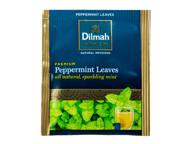 A bag of Dilmah peppermint tea