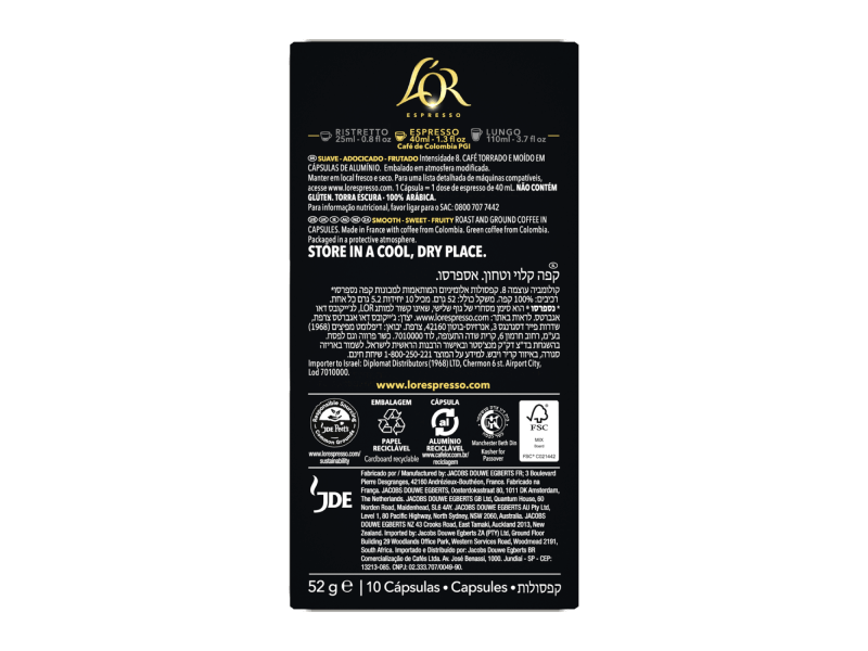 A pack of NCC capsules LOR Espresso Colombia 10pack